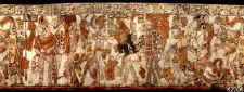 Rollout Photograph of Maya Vase, K2206 with Warrior Scene. ©K2206 Justin Kerr