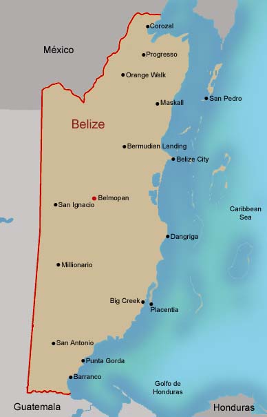 Map of Belize