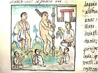 Figure 3: "Xipe" included with the description of the goldsmith's god Totec (after Sahagún 1979:2:np) Figure 3: "Xipe" included with the description of the goldsmith's god Totec (after Sahagún 1979:2:np)