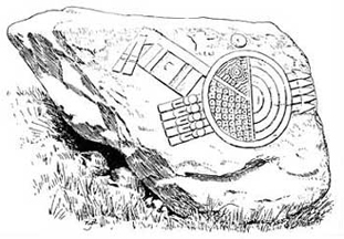Figura 6: La Piedra Chimalli (después de Seler 1991:2:91)