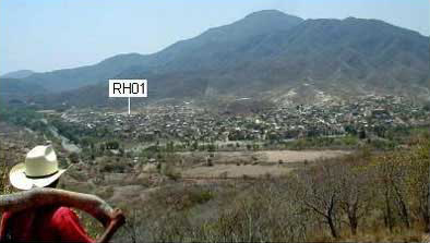 Figure 3. The modern village of San Pedro Huamelula seen from site sector RH13, looking west.