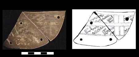 Link to Figure 7. Ceramic from profile of Area "A" (scale in cm). Link to Figure 7. Ceramic from profile of Area "A" (scale in cm).