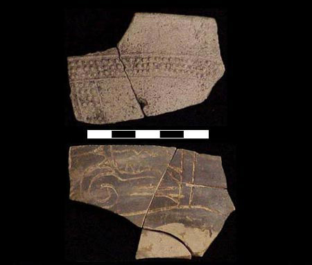 Figure 10. Surface ceramics from Area "B" (scale in cm). Figure 10. Surface ceramics from Area "B" (scale in cm).