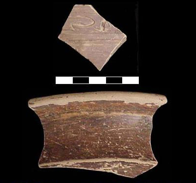 Figure 14. Surface ceramics from Area "C" (scale in cm). Figure 14. Surface ceramics from Area "C" (scale in cm).