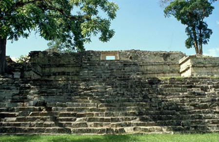 Figure 1. Structure 10L-22 on the East Court of Cop&aacute;n. (Author photo.)