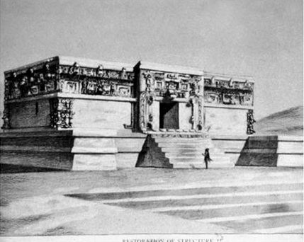 Figure 7. Reconstruction drawing of Structure 10L-22 (after Proskouriakoff 1946).