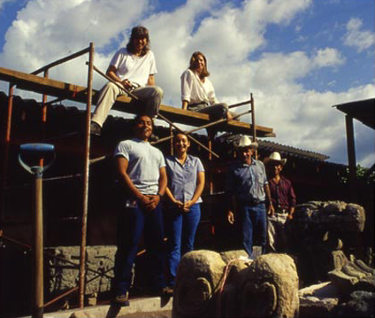 Figure 11. Project Members from left to right. Seated: Barbara Fash, Jennifer Ahlfeldt (the author). Standing: Edgar Zelaya, Karina Ponce, Santos Vasquez, Francisco Canan. Not present: Laura Ackley.
