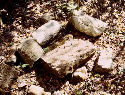 Figure 3. La Victoria, stone blocks and cylinders at the largest structure.