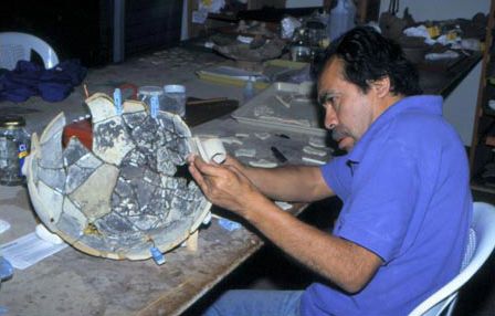 Figure 2. Gluing pieces of the bottom part of vessel.
