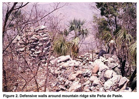 Figure 2. Defensive walls around mountain ridge site Peña de Pasle. Figure 2. Defensive walls around mountain ridge site Peña de Pasle.