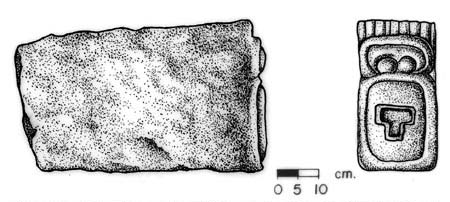 Figure 3. Four IK glyphs, which probably were placed in the mouth of these witz monsters.