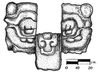 Figure 4. Eight small masks, probably from a headdress.
