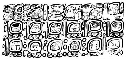 Figure 18b. Ek' Balam, Acropolis, Room 29sub, Mural of the 96 Glyphs (drawing by A. Lacadena).
