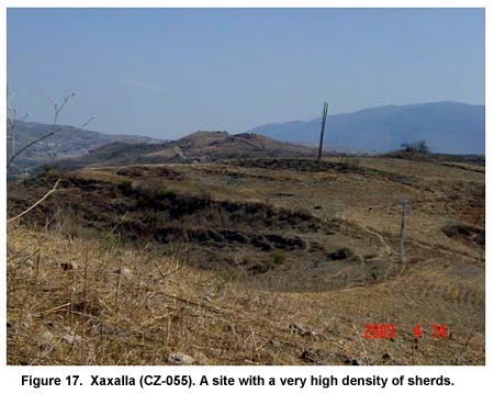 Figure 17. Xaxalla (CZ-055). A site with a very high density of sherds.