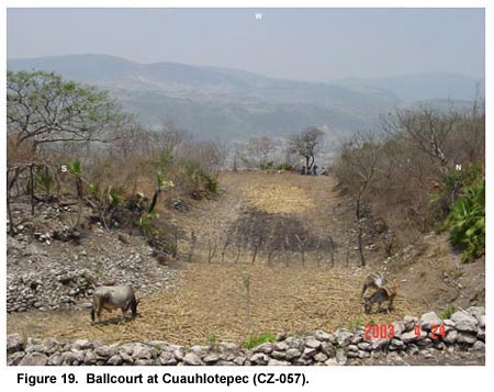 Figure 19. Ballcourt at Cuauhlotepec (CZ-057).