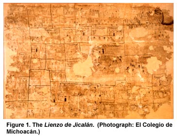 Figure 1. The Lienzo de Jicalán. (Photograph: El Colegio de Michoacán.)