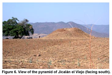 Figure 6. View of the pyramid of Jicalán el Viejo (facing south).