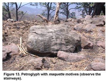 Figure 13. Petroglyph with maquette motives (observe the stairways).