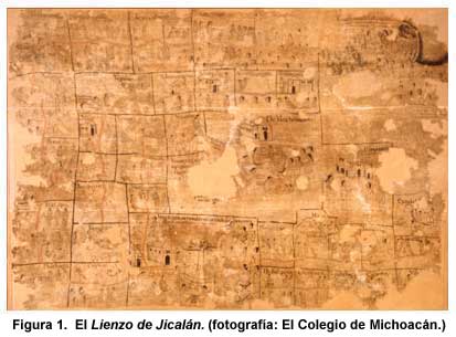 Figura 1. El Lienzo de Jicalán. (fotografía: El Colegio de Michoacán.)