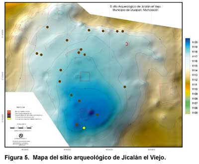 Figura 5. Mapa del sitio arqueológico de Jicalán el Viejo.