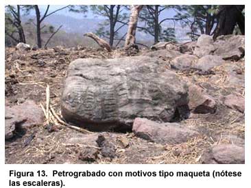 Figura 13. Petrograbado con motivos tipo maqueta (nótese las escaleras).