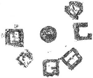 Figura 5. Mapa del plano parcial de las partes que se excavaron en el Círculo 5, Navajas. Armado por Melissa Grote.