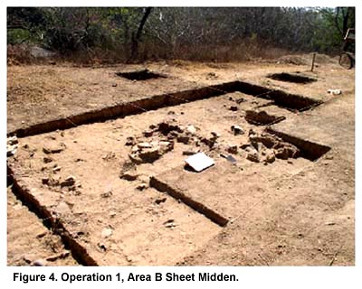Figure 4. Operation 1, Area B Sheet Midden. Figure 4. Operation 1, Area B Sheet Midden.