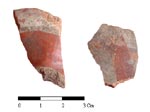 Figure 12. Red and White on Orange rim and body fragment. Click to enlarge.