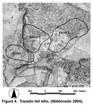 Figura 4. Esquema del sitio (Maldonado 2004).