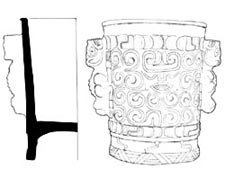 Sub-Group 3C: Feline handles with bound tail. Ref: Luke Vase 76. Click to enlarge.
