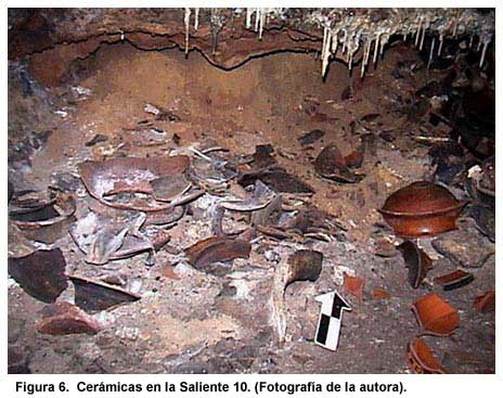 Figura 6. Cerámicas en la Saliente 10. (Fotografía de la autora).