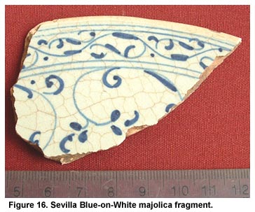 Figure 16. Sevilla Blue-on-White majolica fragment.