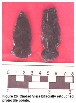 Figure 26. Ciudad Vieja bifacially retouched projectile points.