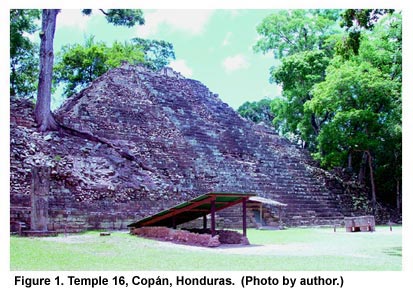 Figure 1. Temple 16, Copán, Honduras. (Photo by author.) Click to enlarge.