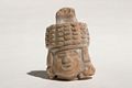 Tenochtitlán ceramic sample, AMNH catalogue number 30.2/175. Aztec figurine with elaborate headdress.