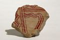 Cuauhtitlán ceramic sample, AMNH catalogue number 30.2/2802 A01. Mazapan, Toltec Buffware, Wavy line Red-on-Buff, bowl.