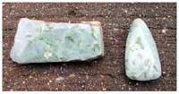 Figure 10. Light purple jadeite with mica inclusions, Quebrada Seca (length of slab, 8 cm.).