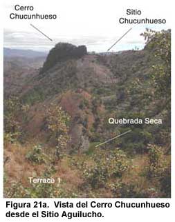 Figura 21a. Vista del Cerro Chucunhueso desde el Sitio Aguilucho. Figura 21a. Vista del Cerro Chucunhueso desde el Sitio Aguilucho.