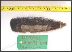 Figure 40a. Site PVC 120, Obsidian biface.
