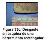 Figura 33c. Desgaste en esquina de una herramienta rectangular.