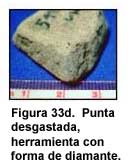Figura 33d. Punta desgastada, herramienta con forma de diamante.