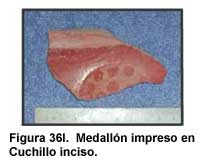 Figura 36l. Medallón impreso en Cuchillo inciso.