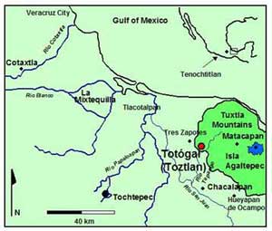 Figure 2: Totógal, Sierra de los Tuxtlas and Papaloapan Basin.