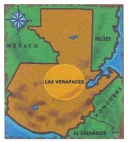 Figure 1. Map of Guatemala with the Verapaces Region.