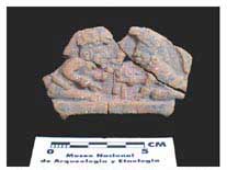 Figure 48. Scene of Discourse or Gift; the character holds a bleeding head in his hand.