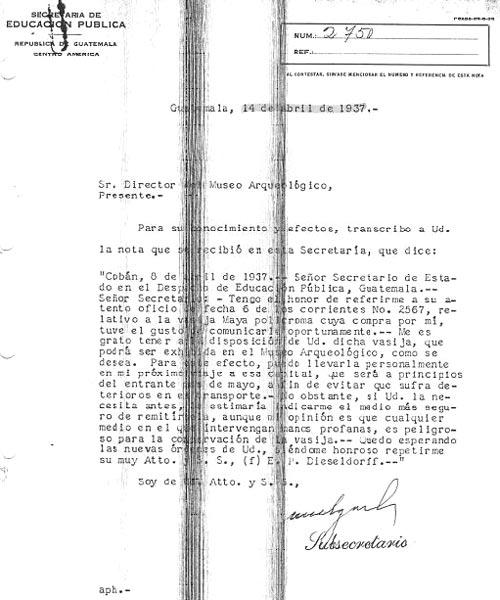 Photocopies of original documents, obtained from the Archive of the National Museum of Archaeology and Ethnology of Guatemala