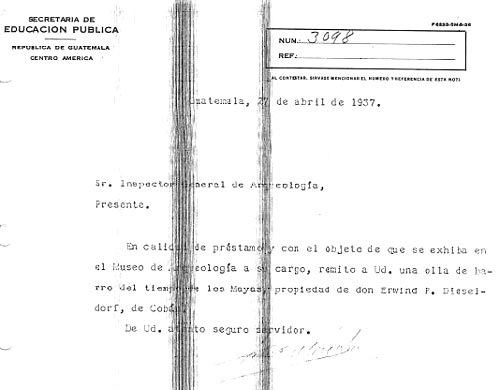 Photocopies of original documents, obtained from the Archive of the National Museum of Archaeology and Ethnology of Guatemala