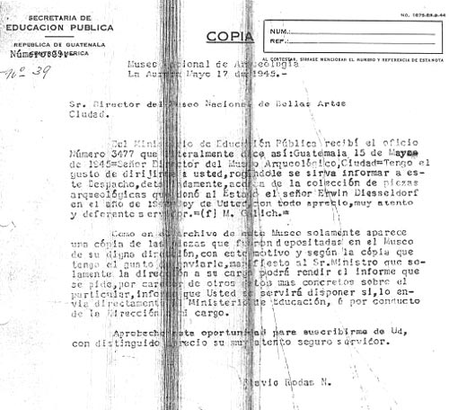 Photocopies of original documents, obtained from the Archive of the National Museum of Archaeology and Ethnology of Guatemala
