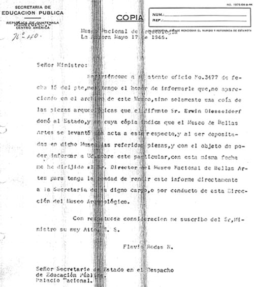 Photocopies of original documents, obtained from the Archive of the National Museum of Archaeology and Ethnology of Guatemala