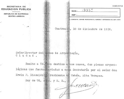 Photocopies of original documents, obtained from the Archive of the National Museum of Archaeology and Ethnology of Guatemala